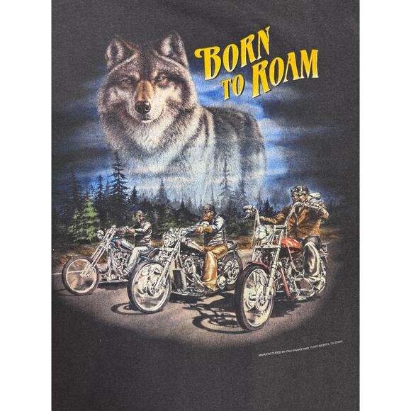 Vintage Born To Roam 3D Emblem T-Shirt Size XL Sturgis Single Stitch USA 1993 - Picture 3 of 7